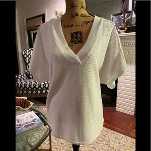 Neiman Marcus Knit White Sweater -M - NWT
